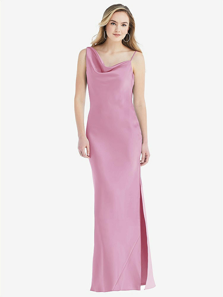 【STYLE: 8211】アシンメトリーカウル マキシ スリップ ドレス【COLOR: Powder Pink】【SIZE: 00-30W】