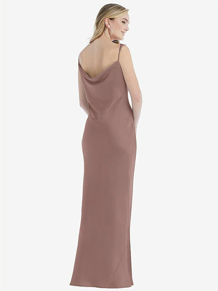 【STYLE: 8211】Asymmetrical One-Shoulder Cowl Maxi Slip Dress【COLOR: Sienna】