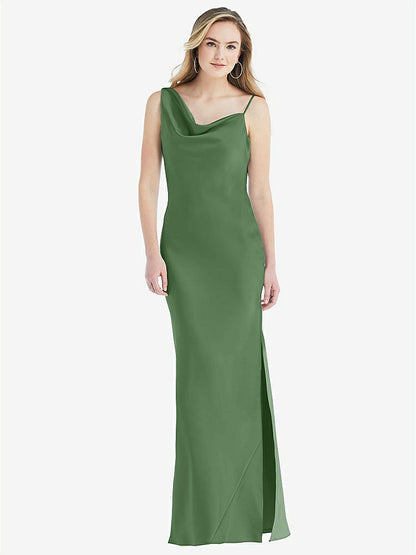 【NEW】【STYLE: 8211】非対称 ワン層 カウル マキシ スリップ ドレス【COLOR: Vineyard Green】【SIZE: 00-30W】