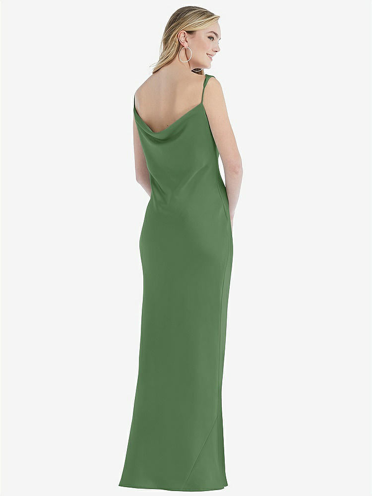 【STYLE: 8211】Asymmetrical One-Shoulder Cowl Maxi Slip Dress【COLOR: Vineyard Green】
