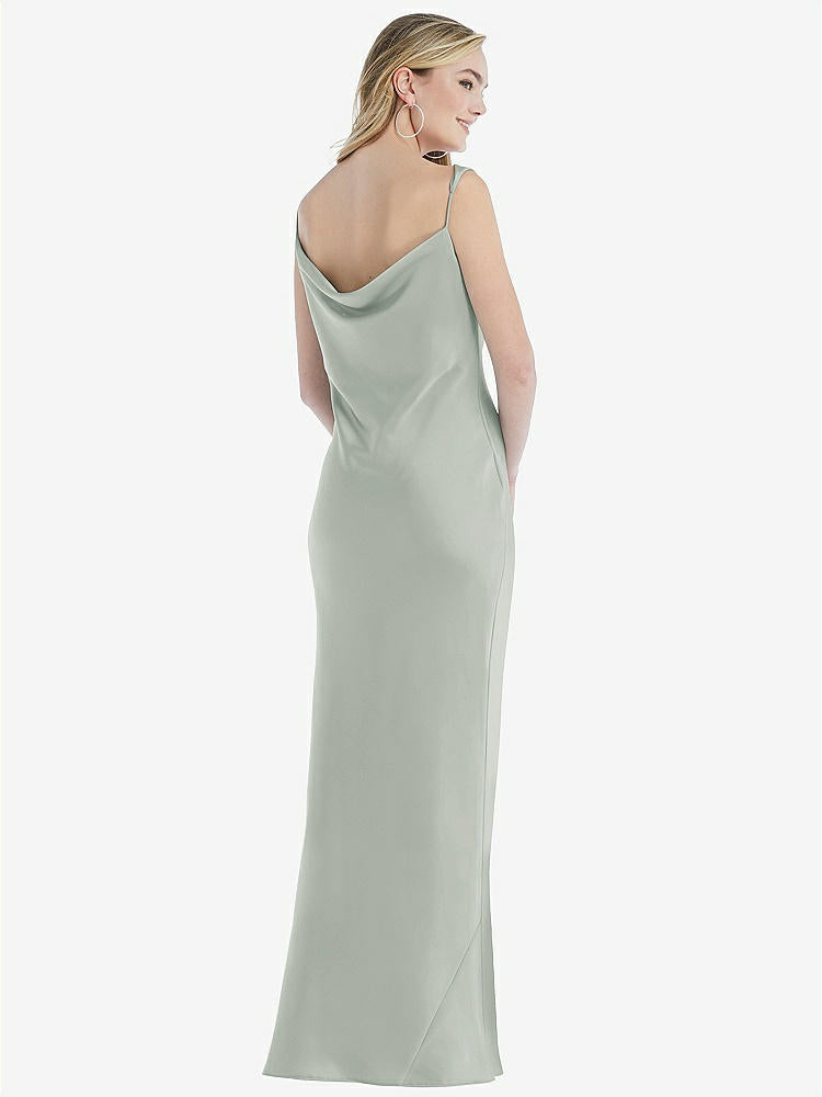 【STYLE: 8211】Asymmetrical One-Shoulder Cowl Maxi Slip Dress【COLOR: Willow Green】