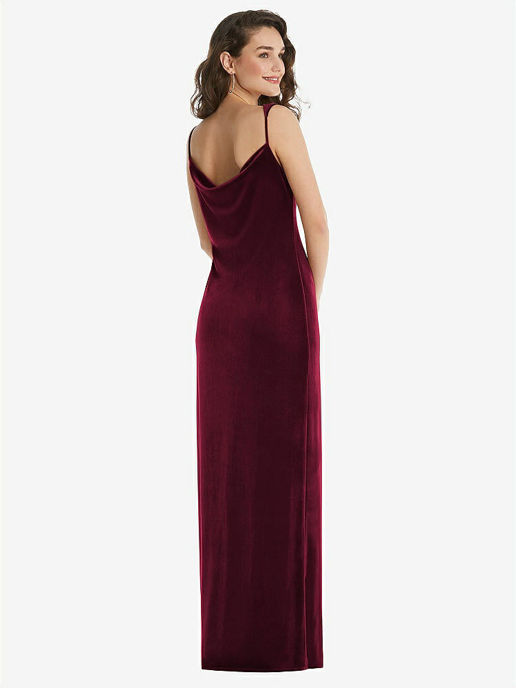 【NEW】【STYLE: 8213】非対称 ワン・サルダー ベルベット マキシ スリップ ドレス【COLOR: Cabernet】【SIZE: 00-30W】