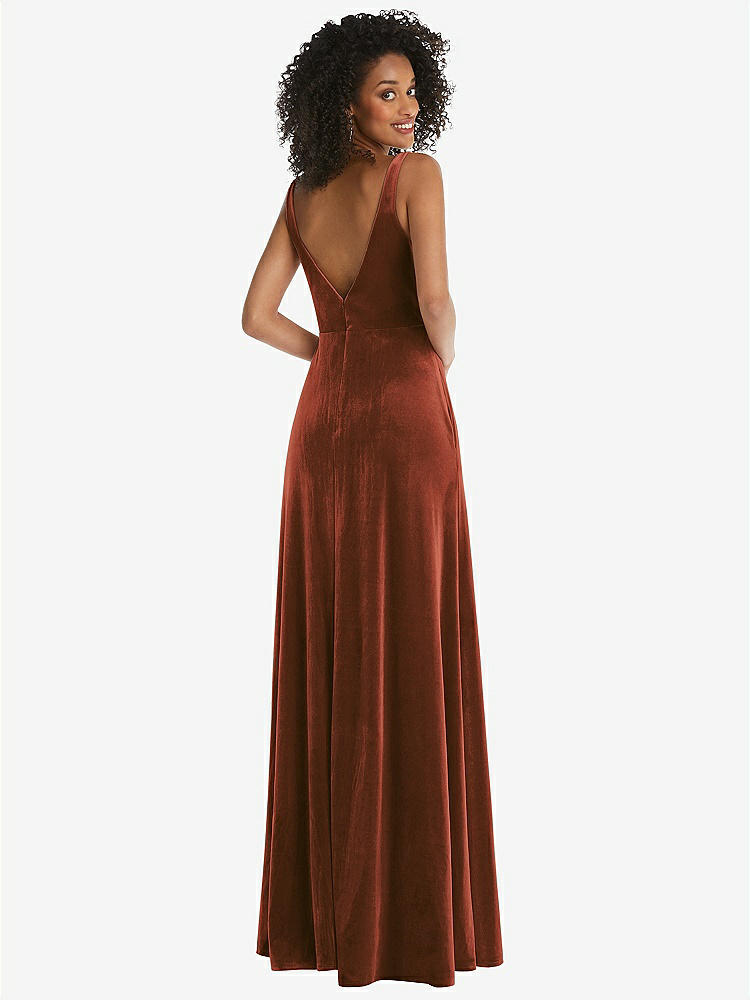 【STYLE: LB033】Twist Front Cutout Velvet Maxi Dress - Cameron【COLOR: Auburn Moon】