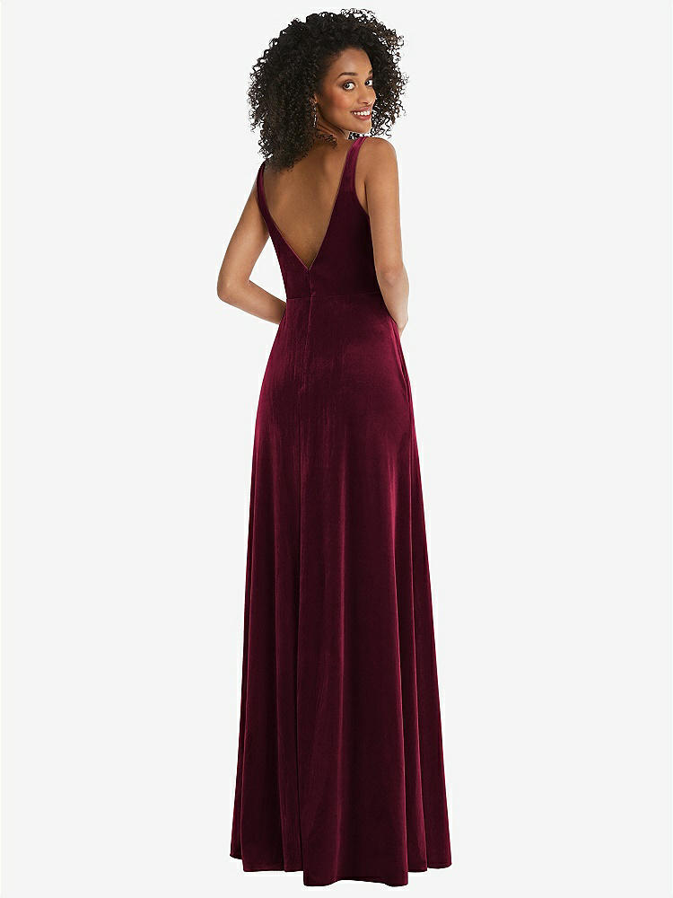 【NEW】【STYLE: LB033】ひねり 前面 カットアウト ベルベット マキシ ドレス  -  キャメロン【COLOR: Cabernet】【SIZE: 00-30W】
