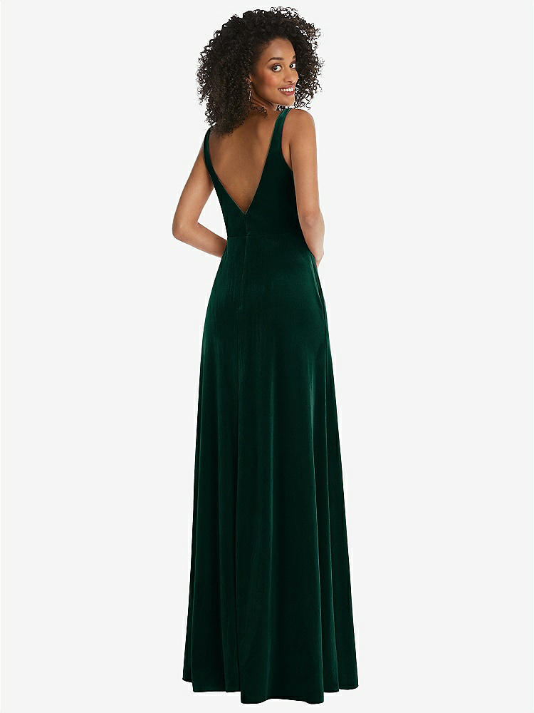 【STYLE: LB033】Twist Front Cutout Velvet Maxi Dress - Cameron【COLOR: Evergreen】