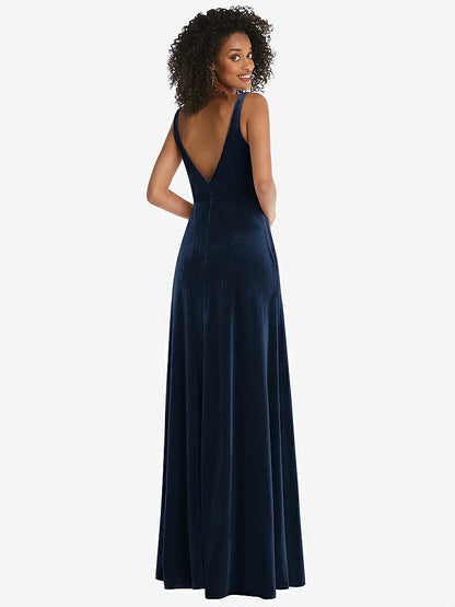 【NEW】【STYLE: LB033】ひねり 前面 カットアウト ベルベット マキシ ドレス  -  キャメロン【COLOR: Midnight Navy】【SIZE: 00-30W】