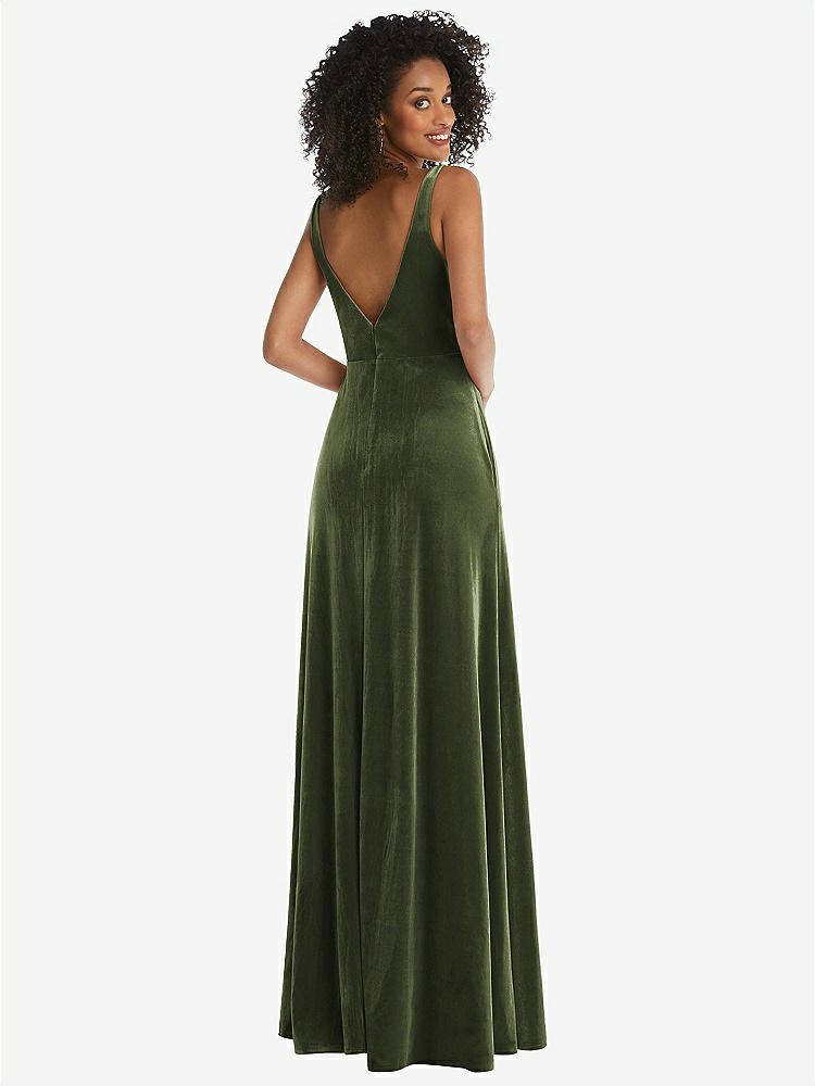 【STYLE: LB033】Twist Front Cutout Velvet Maxi Dress - Cameron【COLOR: Olive Green】