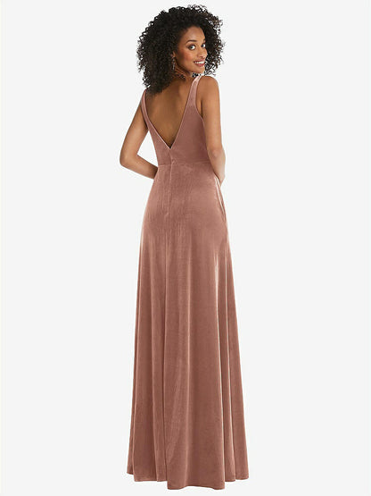 【NEW】【STYLE: LB033】ひねり 前面 カットアウト ベルベット マキシ ドレス  -  キャメロン【COLOR: Tawny Rose】【SIZE: 00-30W】
