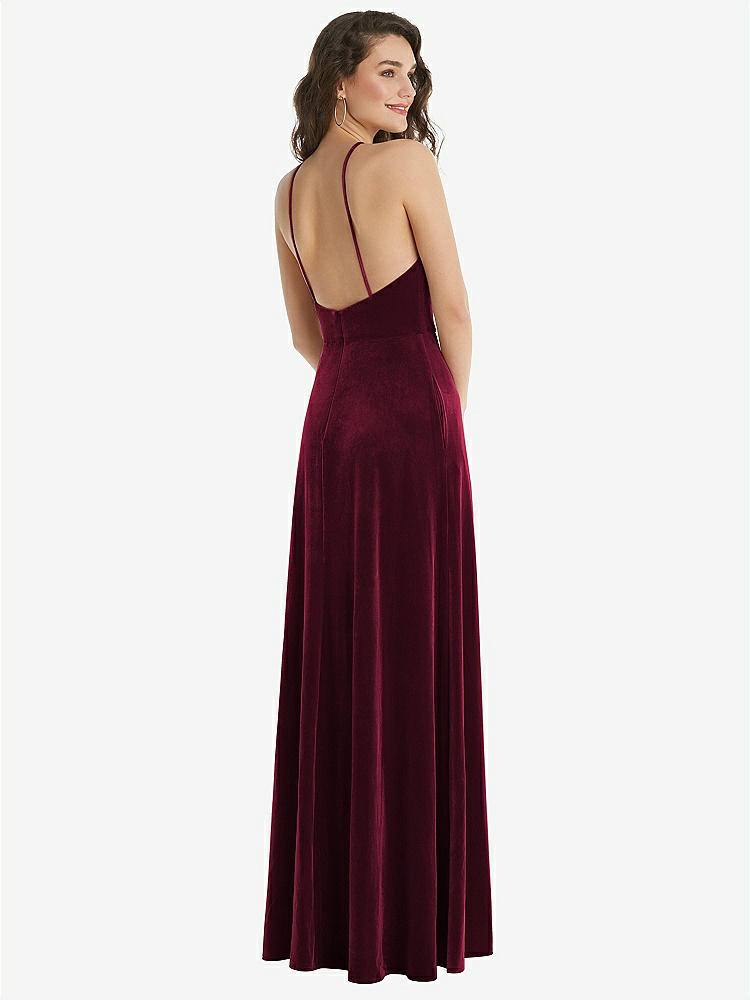 【NEW】【STYLE: LB034】高 首 ホルター オープンバック ベルベット ドレス  -  アリックス【COLOR: Cabernet】【SIZE: 00-30W】