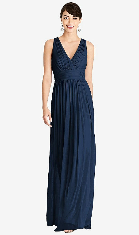 【STYLE: TH104】Shirred Wrap Bodice Twist Back Maxi Dress【COLOR: Midnight Navy】