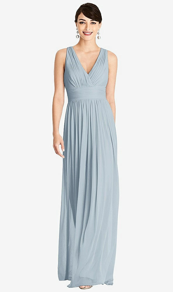 【STYLE: TH104】Shirred Wrap Bodice Twist Back Maxi Dress【COLOR: Mist】