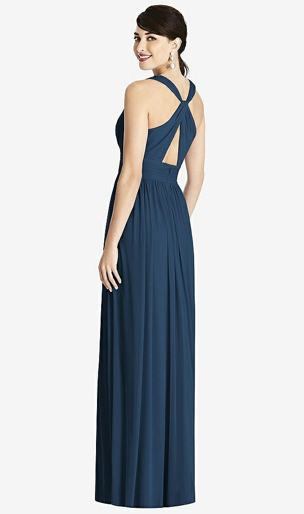 【STYLE: TH104】Shirred Wrap Bodice Twist Back Maxi Dress【COLOR: Sofia Blue】