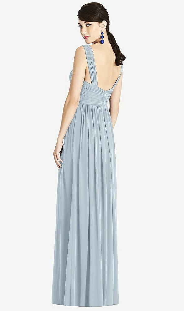 【STYLE: TH105】Illusion Plunge Neck Shirred Maxi Dress【COLOR: Mist & Light Nude】