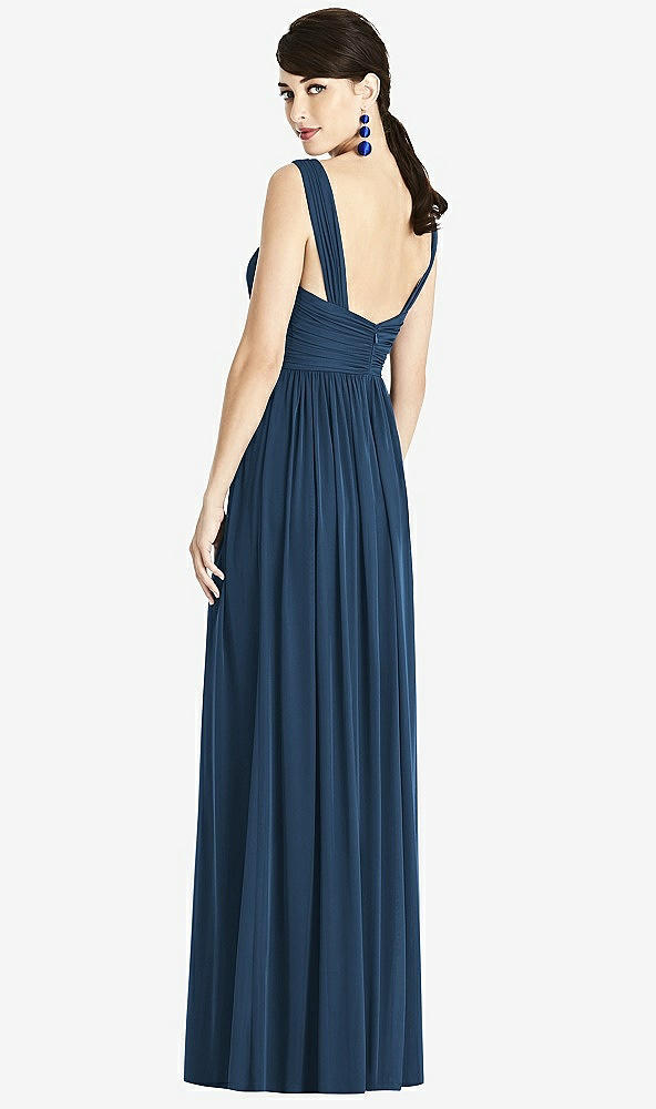 【STYLE: TH105】Illusion Plunge Neck Shirred Maxi Dress【COLOR: Sofia Blue & Light Nude】