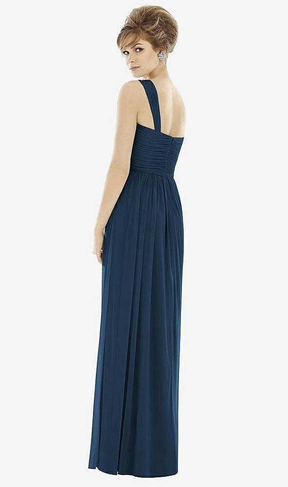 【STYLE: TH106】One-Shoulder Asymmetrical Draped Wrap Maxi Dress【COLOR: Sofia Blue】