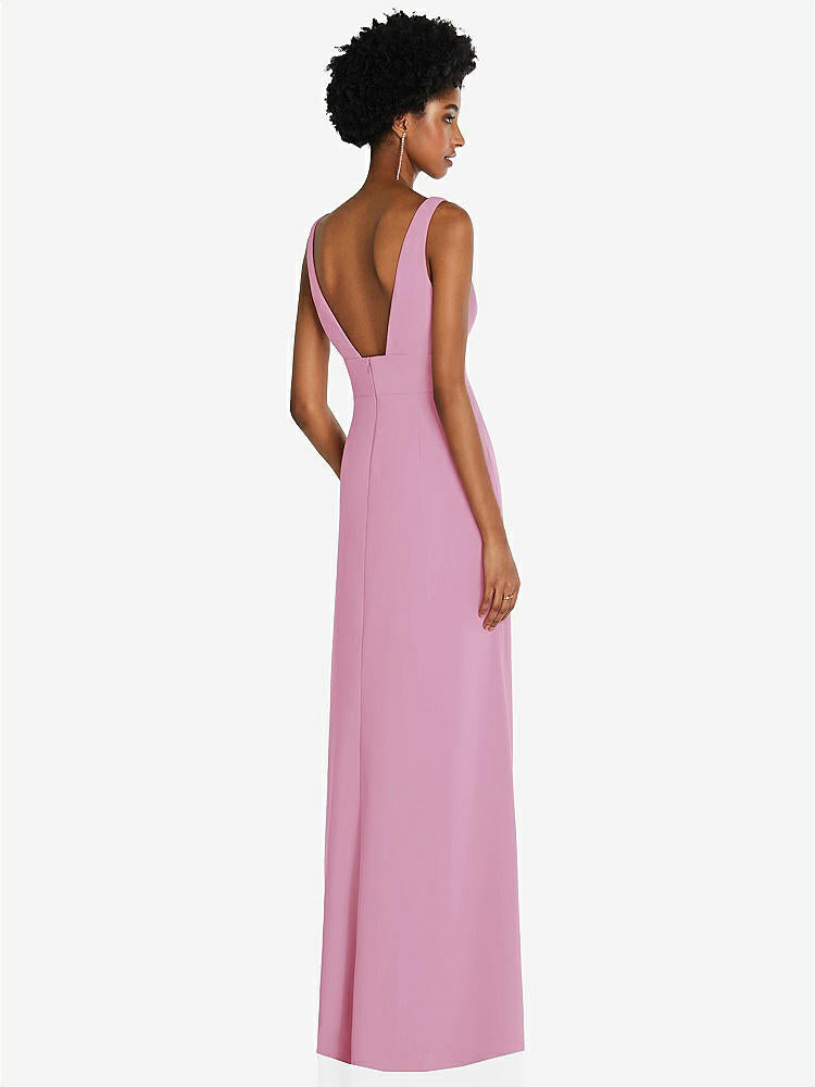 【NEW】【STYLE: 6857】正方形 ローバック a-line ドレス 前面 スリット および ポケット【COLOR: Powder Pink】【SIZE: 00-30W】