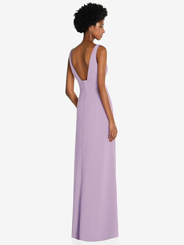 【NEW】【STYLE: 6857】正方形 ローバック a-line ドレス 前面 スリット および ポケット【COLOR: Pale Purple】【SIZE: 00-30W】