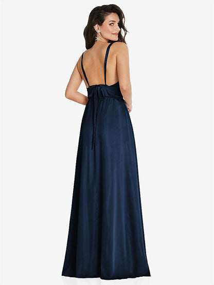 【NEW】【STYLE: TH093】ディープ Vネック Shirred スカート マキシ ドレス コンバーチブル ストラップ【COLOR: Midnight Navy】【SIZE: 00-30W】