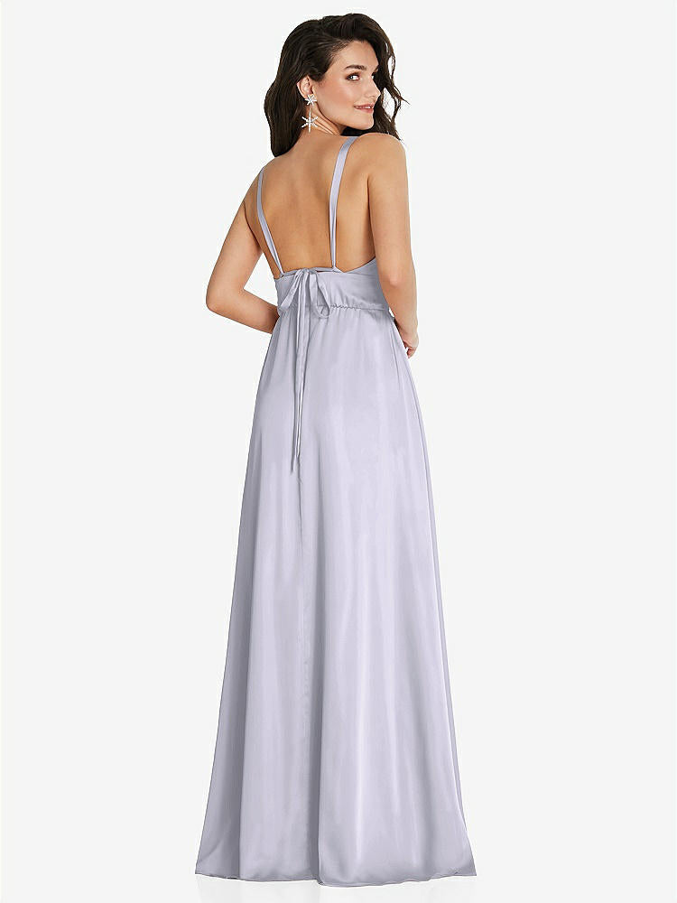 【STYLE: TH093】Deep V-Neck Shirred Skirt Maxi Dress with Convertible Straps【COLOR: Silver Dove】