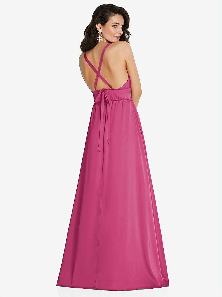 【NEW】【STYLE: TH093】ディープ Vネック Shirred スカート マキシ ドレス コンバーチブル ストラップ【COLOR: Tea Rose】【SIZE: 00-30W】