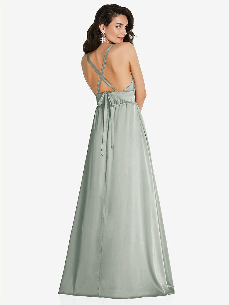 【NEW】【STYLE: TH093】ディープ Vネック Shirred スカート マキシ ドレス コンバーチブル ストラップ【COLOR: Willow Green】【SIZE: 00-30W】