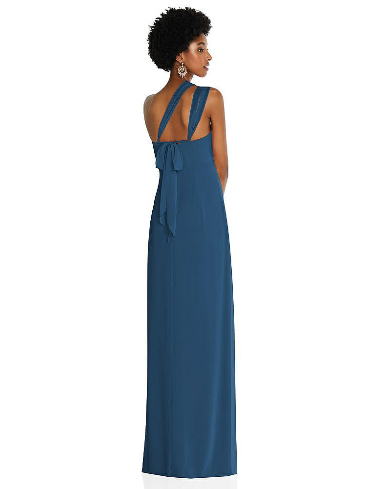【NEW】【STYLE: 3109】ドレープ シフォン grecian 列 ガウン コンバーチブル ストラップ【COLOR: Dusk Blue】【SIZE: 00-30W】
