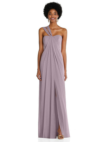 【NEW】【STYLE: 3109】ドレープ シフォン grecian 列 ガウン コンバーチブル ストラップ【COLOR: Lilac Dusk】【SIZE: 00-30W】