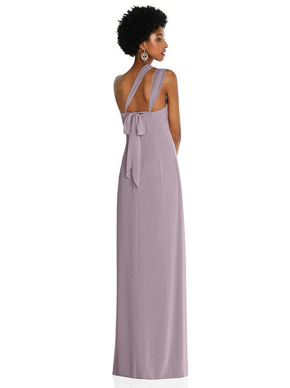 【NEW】【STYLE: 3109】ドレープ シフォン grecian 列 ガウン コンバーチブル ストラップ【COLOR: Lilac Dusk】【SIZE: 00-30W】