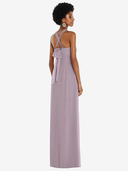 【NEW】【STYLE: 3109】ドレープ シフォン grecian 列 ガウン コンバーチブル ストラップ【COLOR: Lilac Dusk】【SIZE: 00-30W】