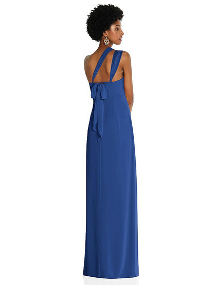 【NEW】【STYLE: 3109】ドレープ シフォン grecian 列 ガウン コンバーチブル ストラップ【COLOR: Classic Blue】【SIZE: 00-30W】