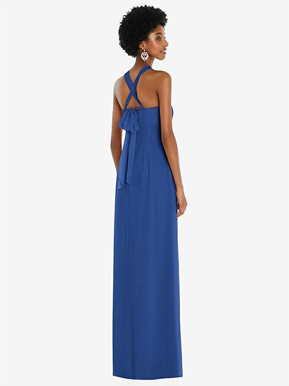 【NEW】【STYLE: 3109】ドレープ シフォン grecian 列 ガウン コンバーチブル ストラップ【COLOR: Classic Blue】【SIZE: 00-30W】