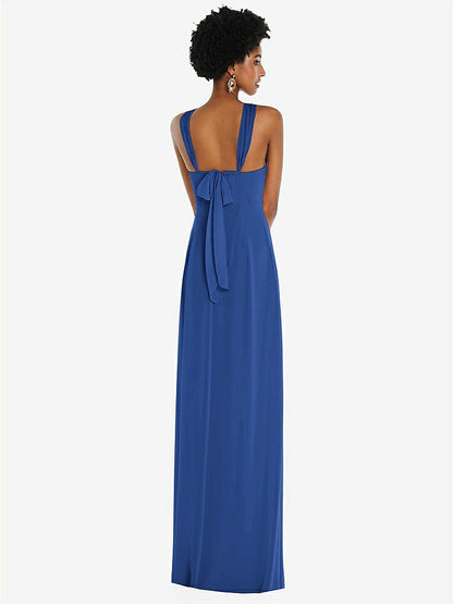 【NEW】【STYLE: 3109】ドレープ シフォン grecian 列 ガウン コンバーチブル ストラップ【COLOR: Classic Blue】【SIZE: 00-30W】