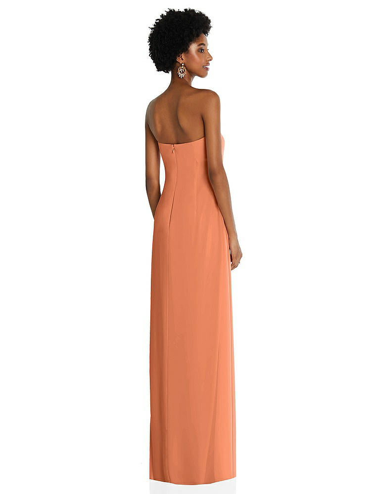 【STYLE: 3109】Draped Chiffon Grecian Column Gown with Convertible Straps【COLOR: Sweet Melon】