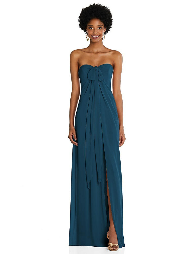 【NEW】【STYLE: 3109】ドレープ シフォン grecian 列 ガウン コンバーチブル ストラップ【COLOR: Atlantic Blue】【SIZE: 00-30W】