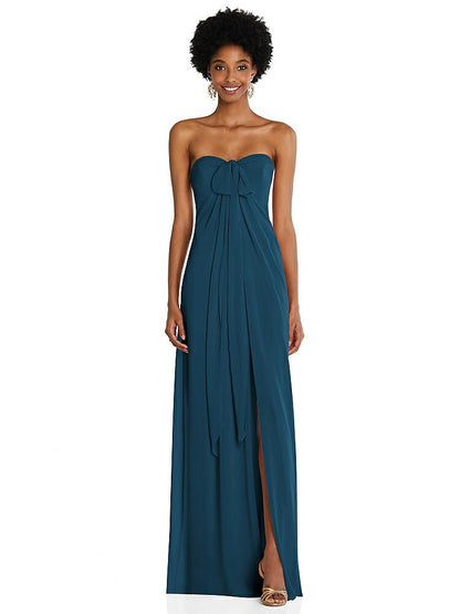 【NEW】【STYLE: 3109】ドレープ シフォン grecian 列 ガウン コンバーチブル ストラップ【COLOR: Atlantic Blue】【SIZE: 00-30W】