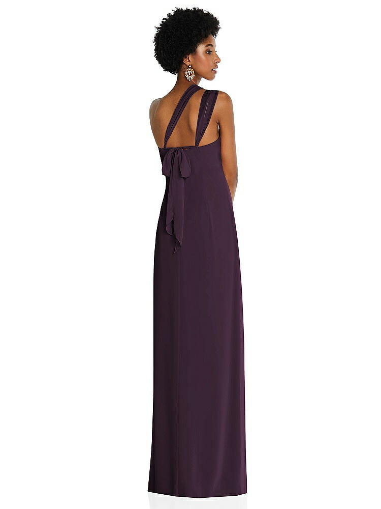 【NEW】【STYLE: 3109】ドレープ シフォン grecian 列 ガウン コンバーチブル ストラップ【COLOR: Aubergine】【SIZE: 00-30W】