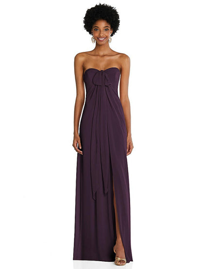 【NEW】【STYLE: 3109】ドレープ シフォン grecian 列 ガウン コンバーチブル ストラップ【COLOR: Aubergine】【SIZE: 00-30W】