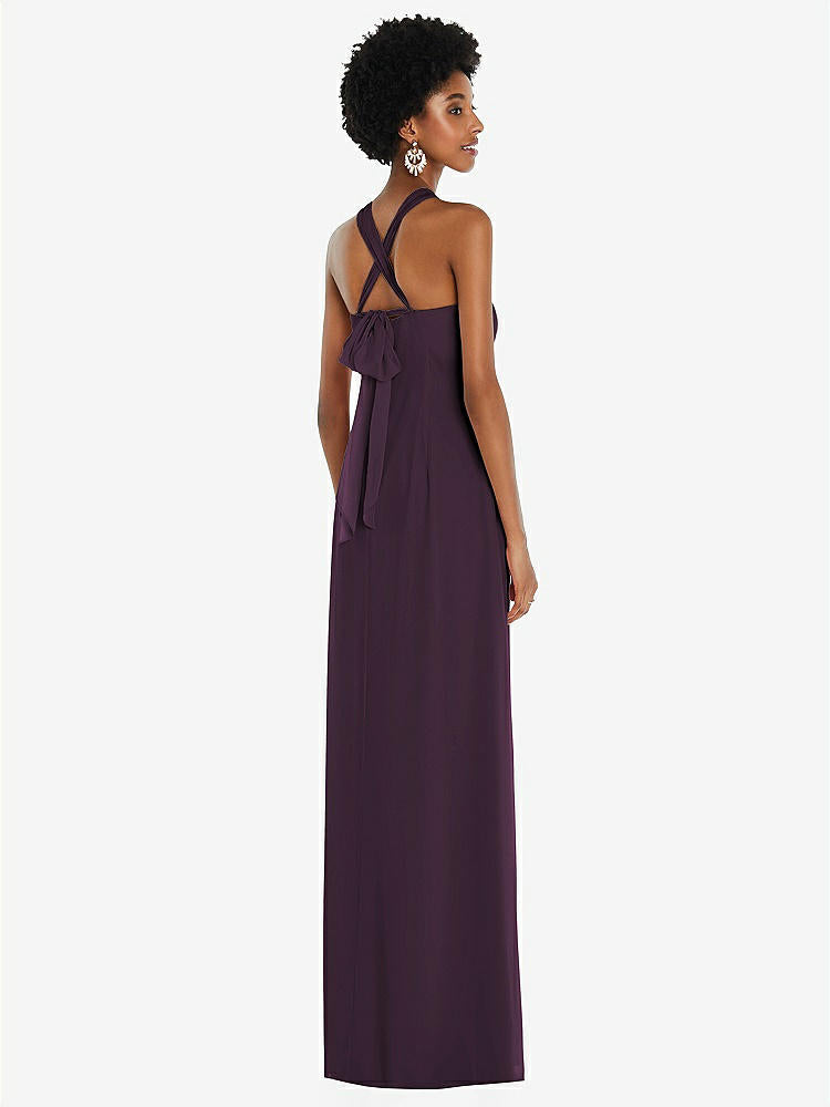 【NEW】【STYLE: 3109】ドレープ シフォン grecian 列 ガウン コンバーチブル ストラップ【COLOR: Aubergine】【SIZE: 00-30W】