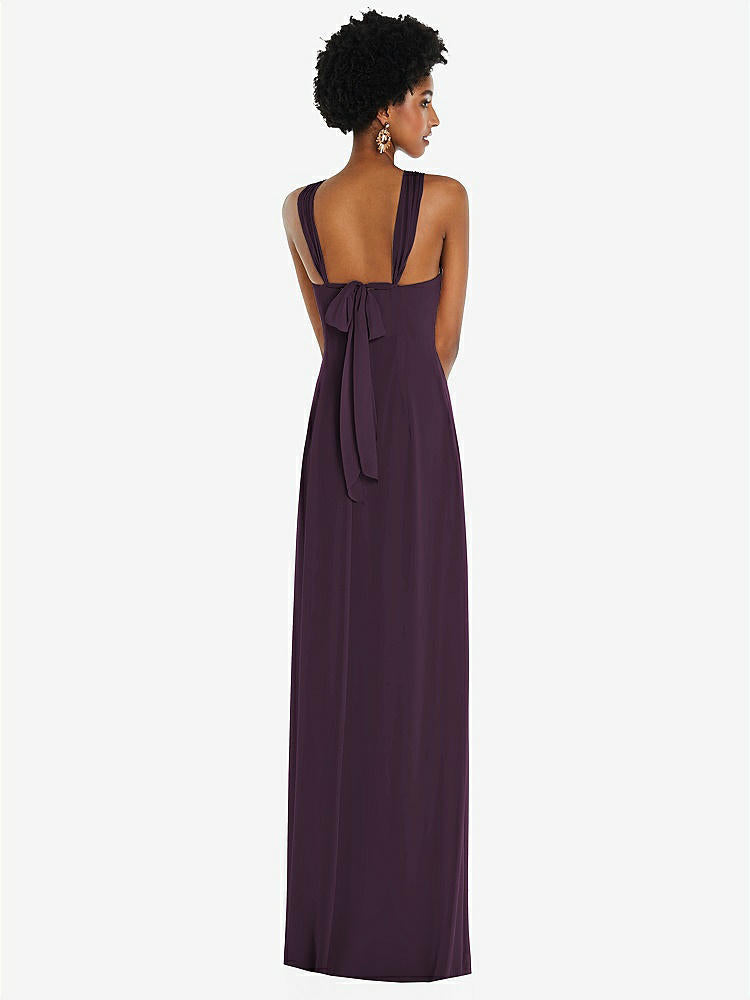 【NEW】【STYLE: 3109】ドレープ シフォン grecian 列 ガウン コンバーチブル ストラップ【COLOR: Aubergine】【SIZE: 00-30W】