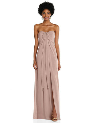 【STYLE: 3109】Draped Chiffon Grecian Column Gown with Convertible Straps【COLOR: Bliss】