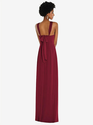 【NEW】【STYLE: 3109】ドレープ シフォン grecian 列 ガウン コンバーチブル ストラップ【COLOR: Burgundy】【SIZE: 00-30W】