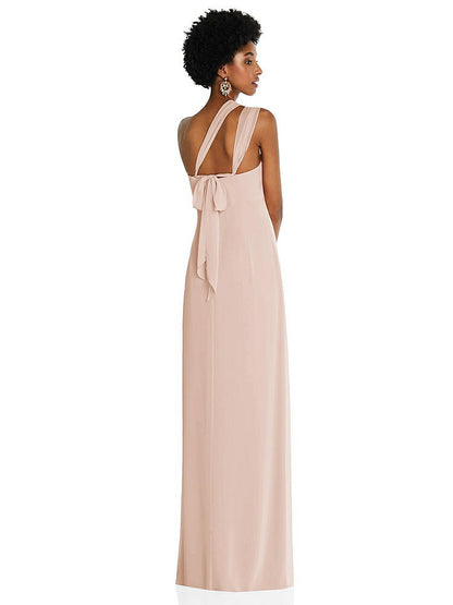 【NEW】【STYLE: 3109】ドレープ シフォン grecian 列 ガウン コンバーチブル ストラップ【COLOR: Cameo】【SIZE: 00-30W】