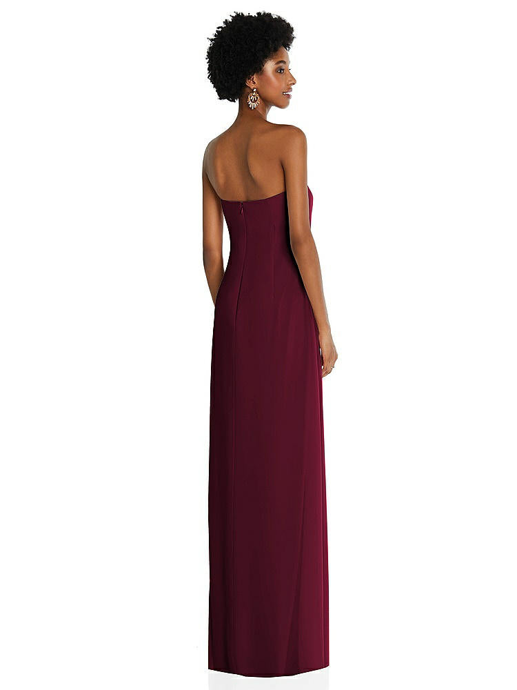 【STYLE: 3109】Draped Chiffon Grecian Column Gown with Convertible Straps【COLOR: Cabernet】