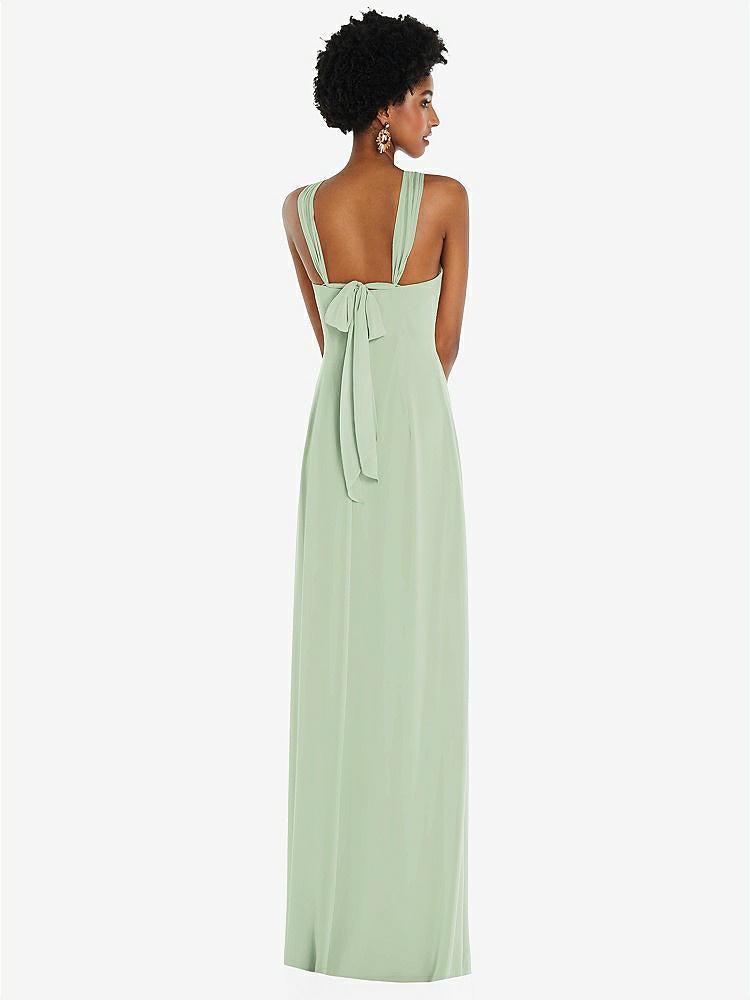 【NEW】【STYLE: 3109】ドレープ シフォン grecian 列 ガウン コンバーチブル ストラップ【COLOR: Celadon】【SIZE: 00-30W】
