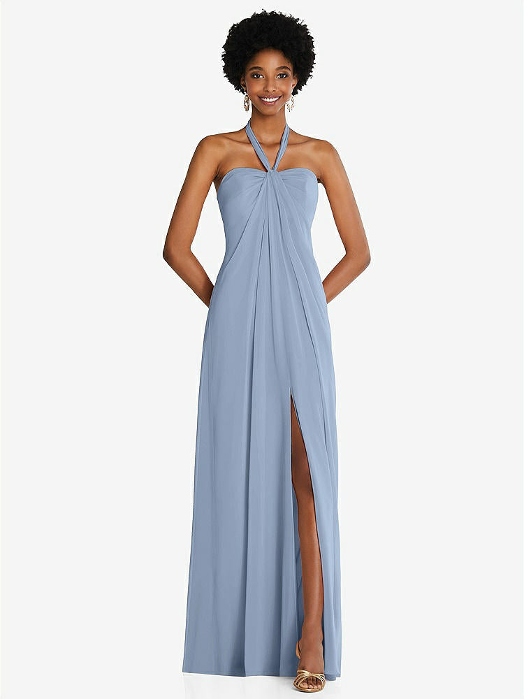 【NEW】【STYLE: 3109】ドレープ シフォン grecian 列 ガウン コンバーチブル ストラップ【COLOR: Cloudy】【SIZE: 00-30W】