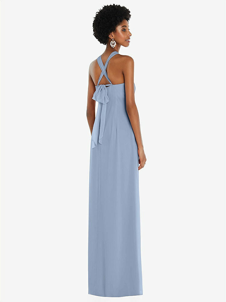 【NEW】【STYLE: 3109】ドレープ シフォン grecian 列 ガウン コンバーチブル ストラップ【COLOR: Cloudy】【SIZE: 00-30W】