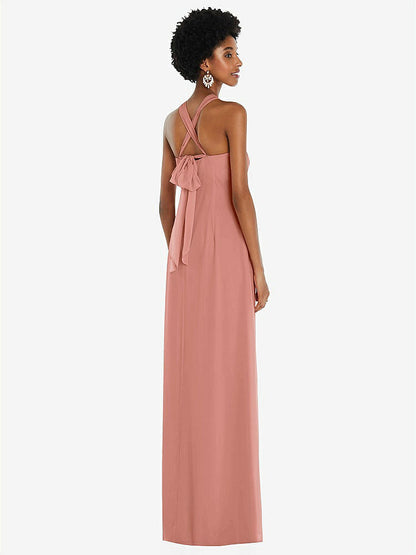 【NEW】【STYLE: 3109】ドレープ シフォン grecian 列 ガウン コンバーチブル ストラップ【COLOR: Desert Rose】【SIZE: 00-30W】