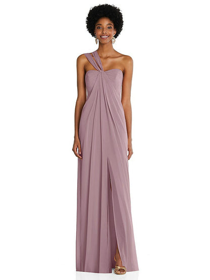 【NEW】【STYLE: 3109】ドレープ シフォン grecian 列 ガウン コンバーチブル ストラップ【COLOR: Dusty Rose】【SIZE: 00-30W】