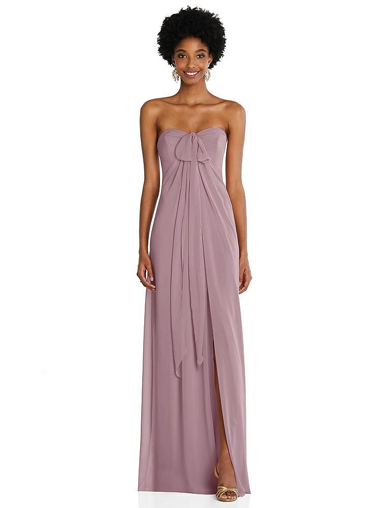 【NEW】【STYLE: 3109】ドレープ シフォン grecian 列 ガウン コンバーチブル ストラップ【COLOR: Dusty Rose】【SIZE: 00-30W】