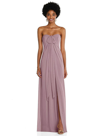 【NEW】【STYLE: 3109】ドレープ シフォン grecian 列 ガウン コンバーチブル ストラップ【COLOR: Dusty Rose】【SIZE: 00-30W】